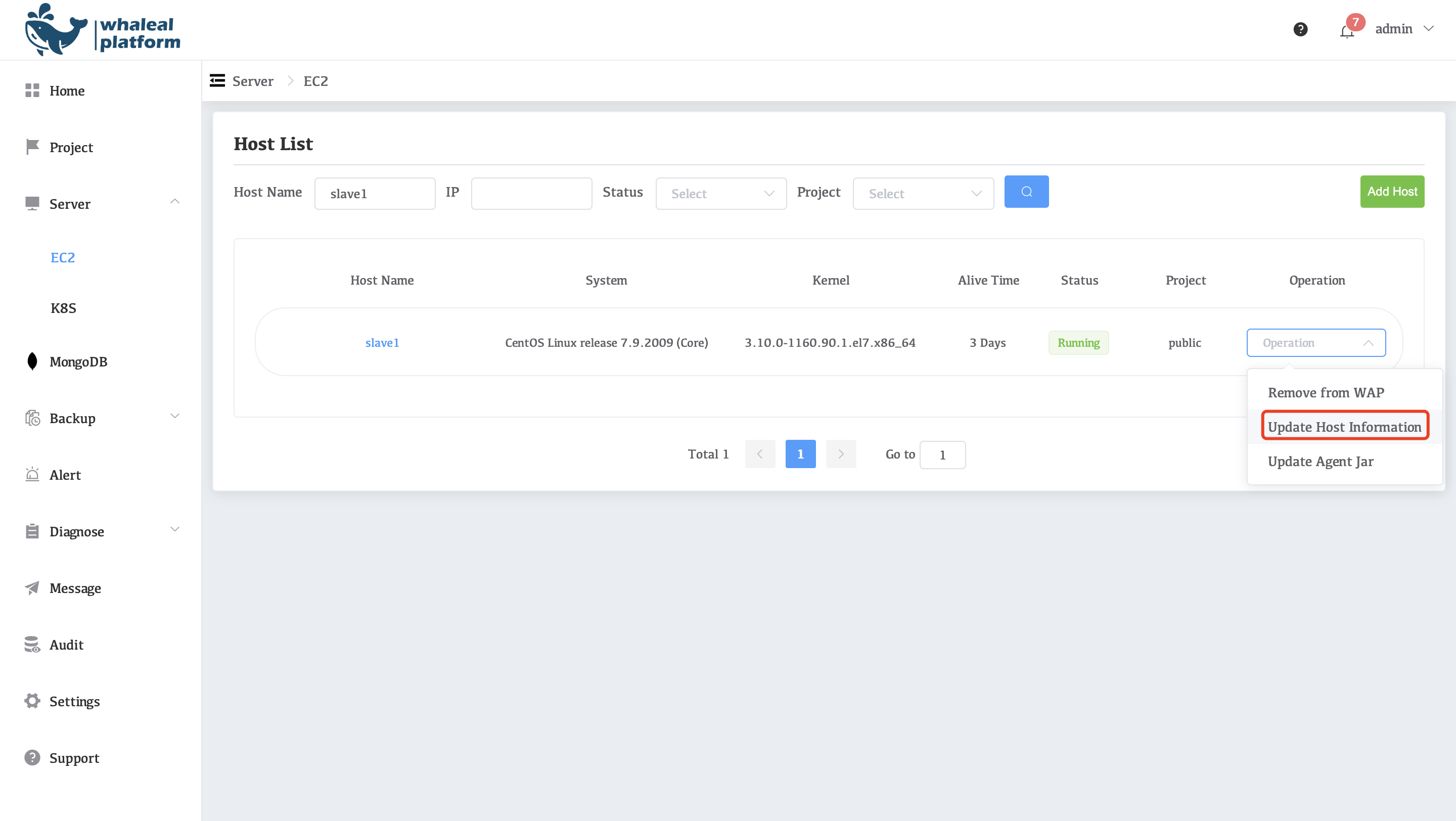 updatehostinformation